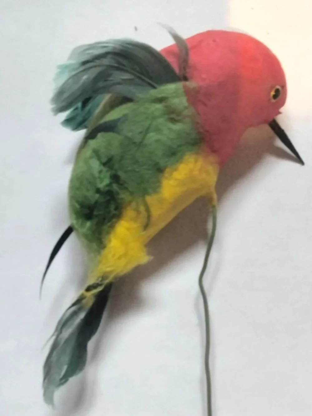 Colorful Decorative Feathered Bird Hummingbird Figurine Wire Floral Crafts Lot 2